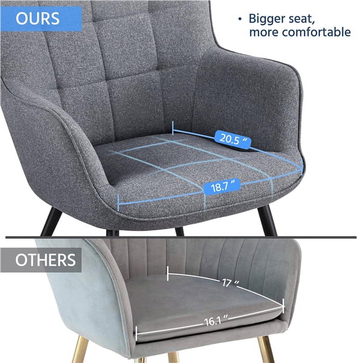 Alden Design Modern Fabric Accent Chair and Ottoman Set for Living Room, Gray - Image 3