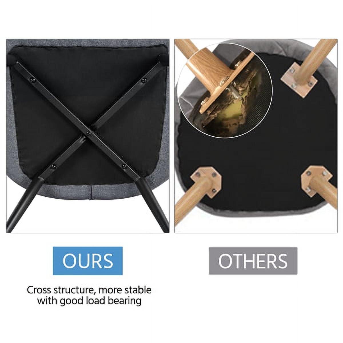 Alden Design Modern Fabric Accent Chair and Ottoman Set for Living Room, Gray - Image 4