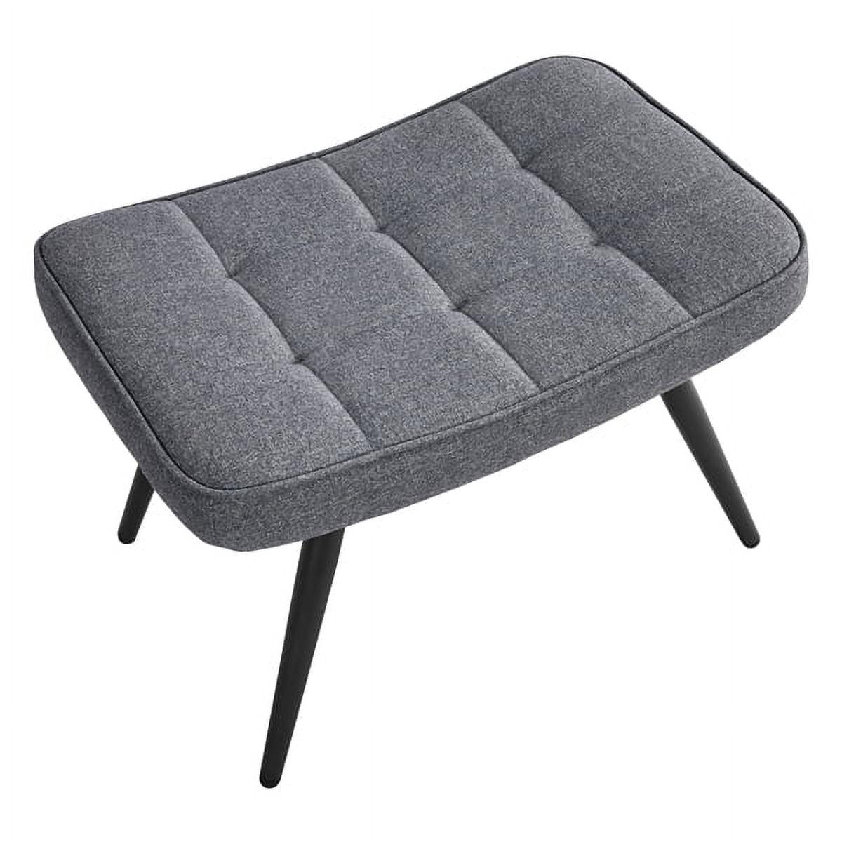 Alden Design Modern Fabric Accent Chair and Ottoman Set for Living Room, Gray - Image 9