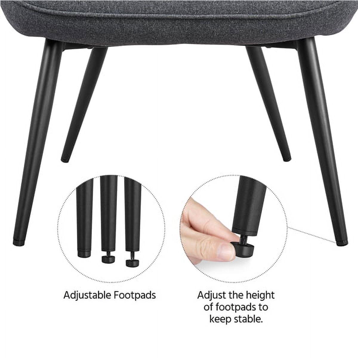 Alden Design Modern Fabric Accent Chair and Ottoman Set for Living Room, Gray - Image 2