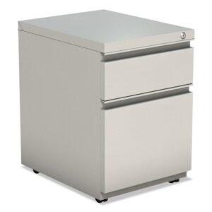 Alera File Pedestal with Full-Length Pull, Left or Right, 2-Drawers: Box/File, Legal/Letter, Light Gray, 14.96" x 19.29" x 21.65"