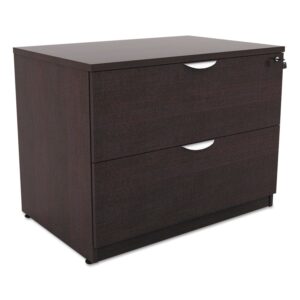 Alera 2 Drawers Lateral Lockable Filing Cabinet, Espresso