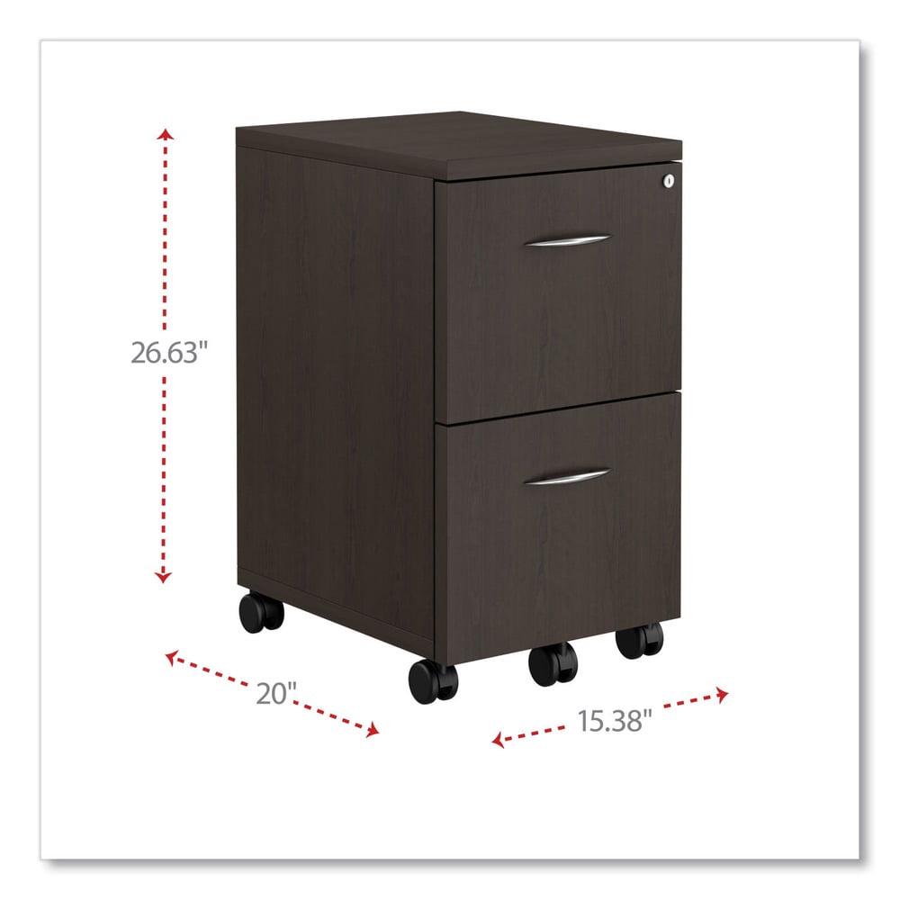 Alera 2 Drawers Vertical Lockable Filing Cabinet, Espresso - Image 6