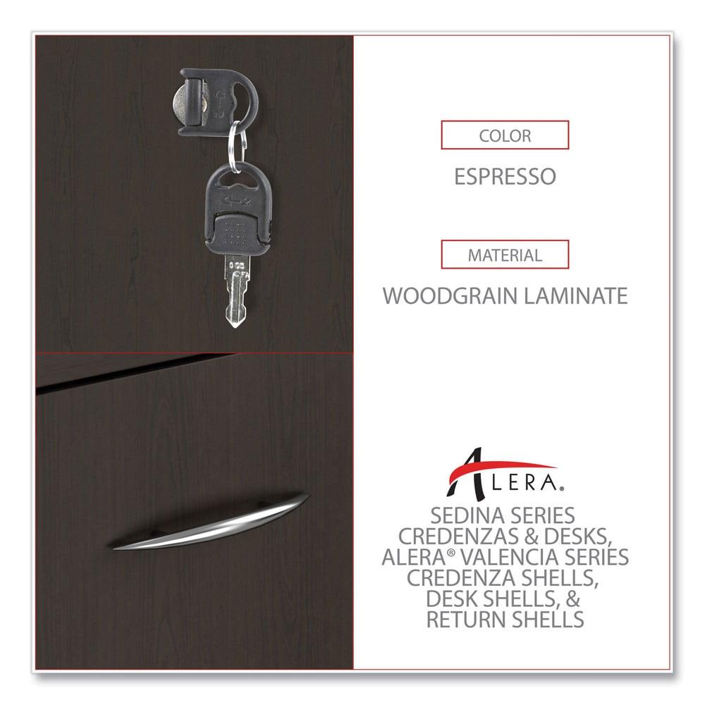 Alera 2 Drawers Vertical Lockable Filing Cabinet, Espresso - Image 7