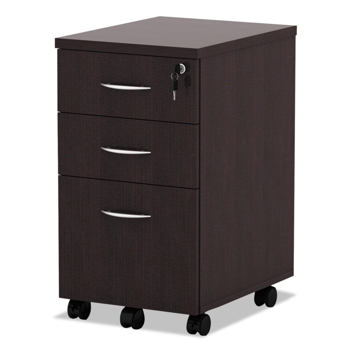 Alera 3 Drawers Vertical Lockable Filing Cabinet, Espresso - Image 3
