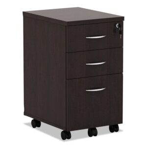 Alera 3 Drawers Vertical Lockable Filing Cabinet, Espresso