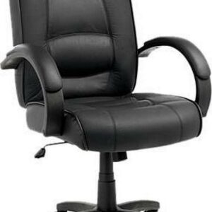 Alera Strada Series High-Back Swivel/Tilt Chair Black Top-Grain Leather SR41LS10B