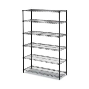 Alera Commercial Wire Shelving Six-Shelf 48w X 18d X 72h Black (ALESW664818BL)