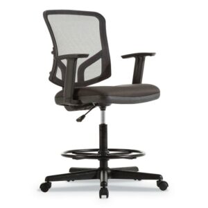 Alera ALETE4617 20.9 in. to 29.6 in. Seat Height Mesh Back Fabric Everyday Task Stool - Black
