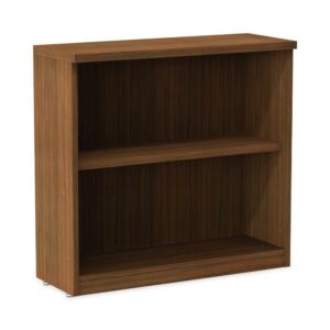 Alera ALEVA633032WA 31.75 in. x 14 in. x 29.5 in. Valencia Series 2-Shelf Bookcase - Modern Walnut