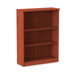 Alera Valencia Series Bookcase, Three-Shelf, 31 3/4w x 14d x 39 3/8h, Med Cherry