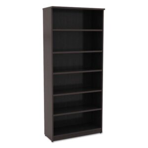 Alera Valencia Series Bookcase, Six-Shelf, 31 3/4w x 14d x 80 3/8h, Espresso