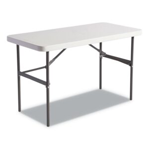 Alera Banquet Folding Table, Rectangular, Radius Edge, 48 x 24 x 29, Platinum/Charcoal