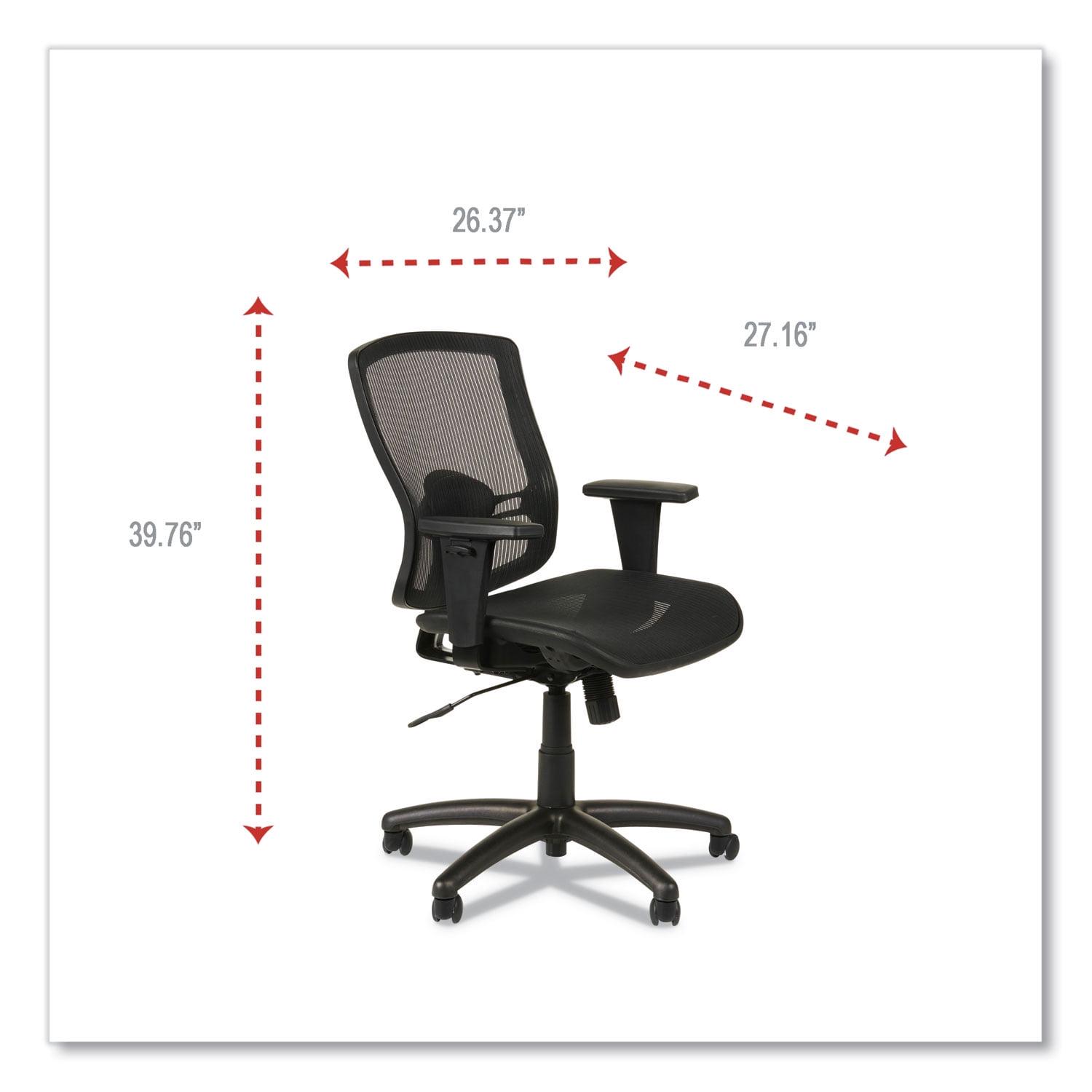 Alera Etros Series Suspension Mesh Mid-Back Synchro Tilt Chair, Supports Up to 275 lb, 15.74" to 19.68" Seat Height, Black - Image 13