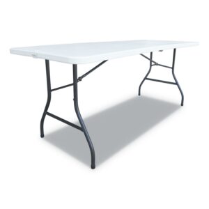 Alera Fold-In-Half Resin Folding Table, 71w X 29.63d X 29.25h, White
