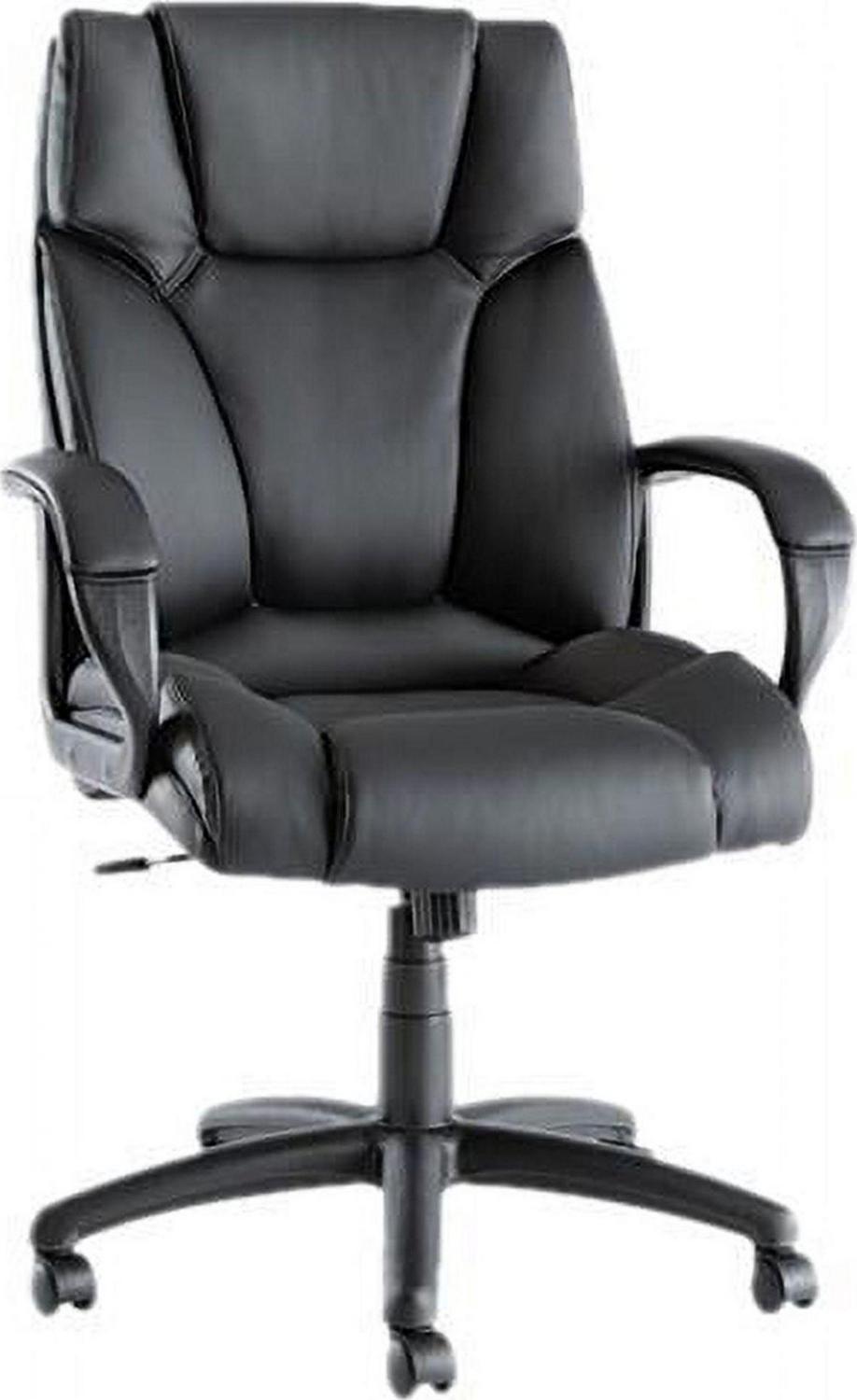 Alera Fraze Series Executive High-Back Swivel/Tilt Bonded Leather Chair, Supports 275 lb, 17.71" to 21.65" Seat Height, Black