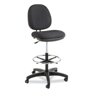Alera Interval Series Swivel Task Stool, 100% Acrylic, Black