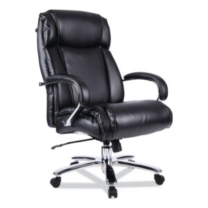 Alera Maxxis Series Big/Tall Bonded Leather Chair, Black Seat/Back, Chrome Base