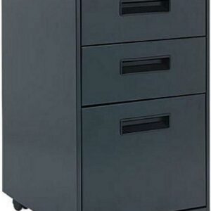 Alera 3-Drawer Lockable Steel Pedestal File Cabinet, Charcoal