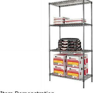 Alera ALESW503618BA 36 in. x 18 in. x 72 in. 4-Shelf Wire Shelving Starter Kit - Black Anthracite