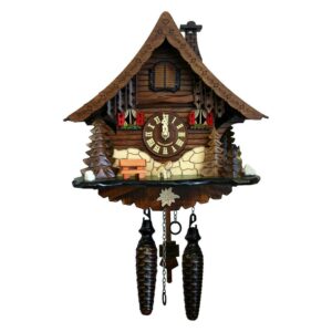 Alexander Taron 471QM Engstler Battery-Operated Cuckoo Clock - Full Size - 9.75" H x 10" W x 6.5" D Brown