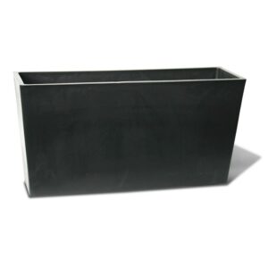 Algreen 19379 16 x 10 x 31 in. Valencia Rectangle Patio Planter, Black