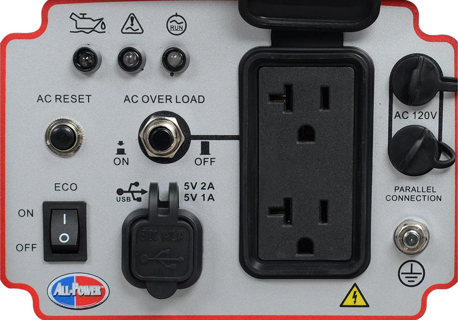 All Power 2000 Watt Portable Inverter Generator, Compact & Quiet, Gas Powered 2000W RV Generator, Parallel Function Ready, APG2000IS - Image 3