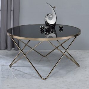 ACME Valora Coffee Table in Black Glass and Champagne