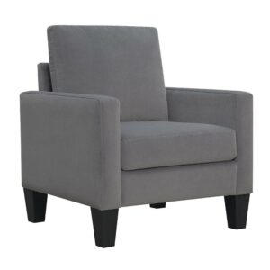 Ally Polyester Mid-Century Arm Chair, Gray