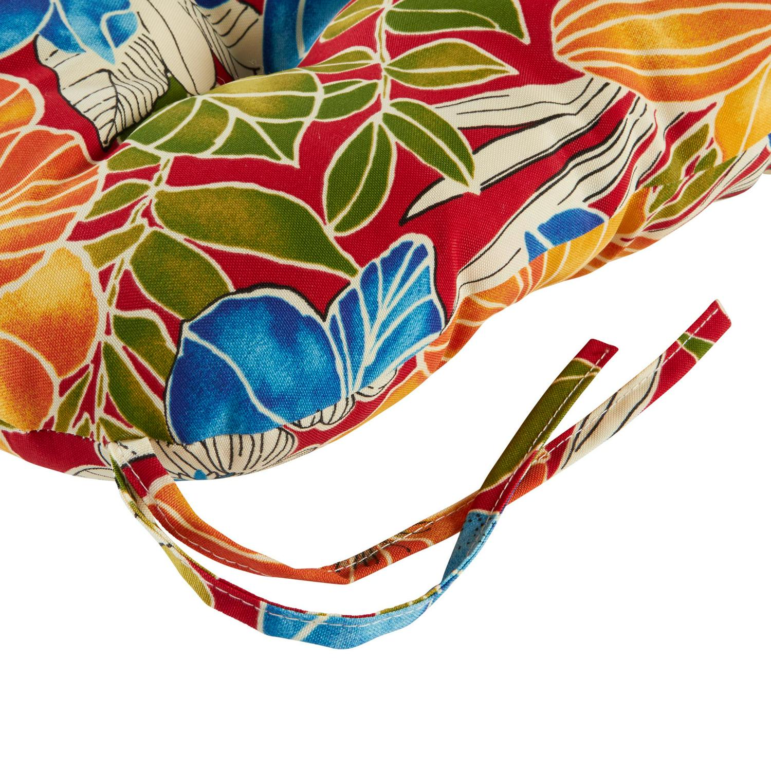 Aloha Red Floral 42 x 21 in. Outdoor Tufted Dining Chair Cushion (Set of 2) by Greendale Home Fashions - Image 4