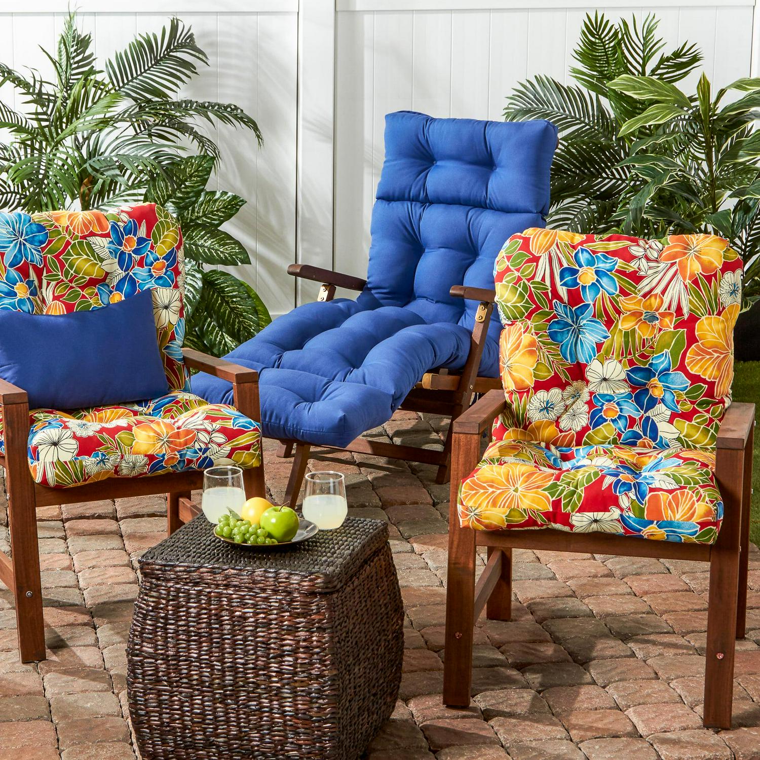 Aloha Red Floral 42 x 21 in. Outdoor Tufted Dining Chair Cushion (Set of 2) by Greendale Home Fashions - Image 8