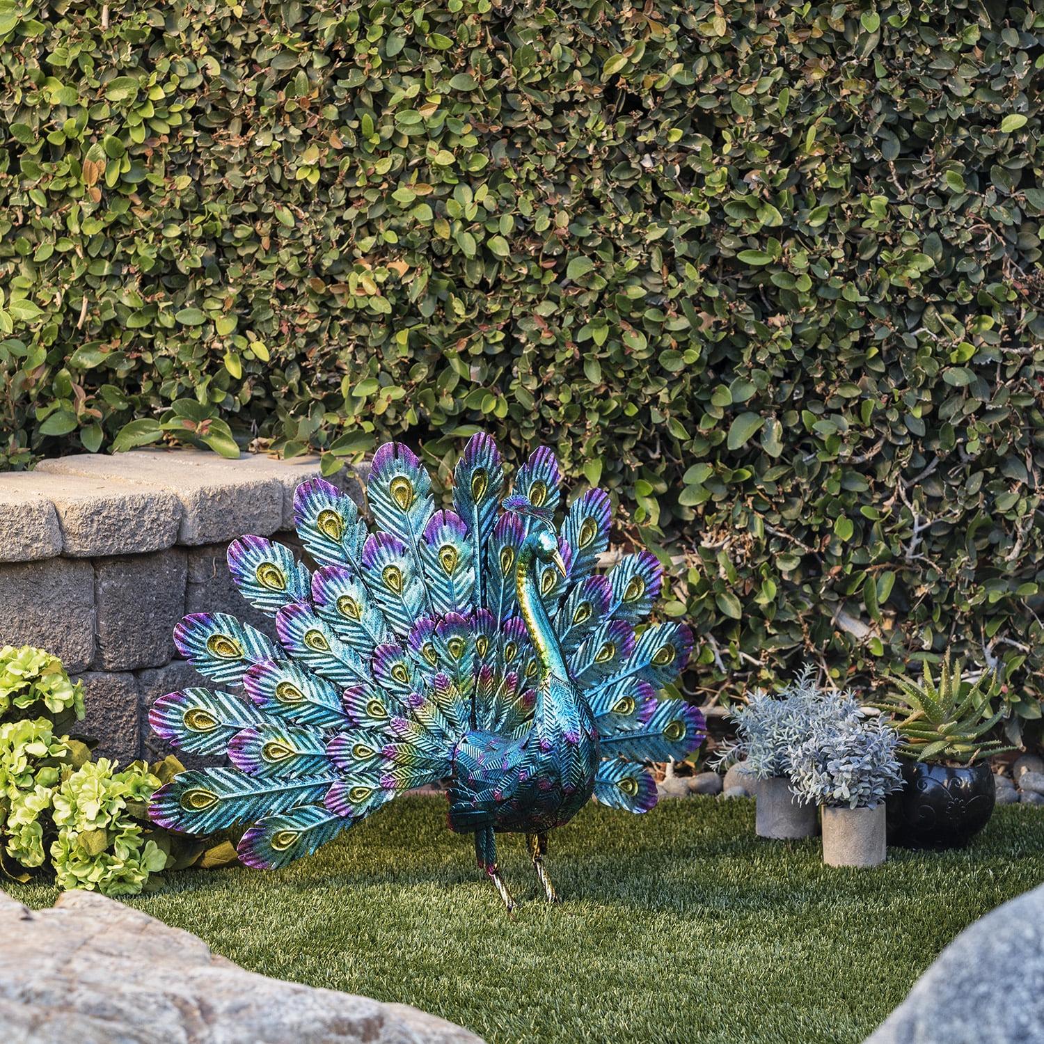 Alpine Corporation 23"H Peacock Garden Statue