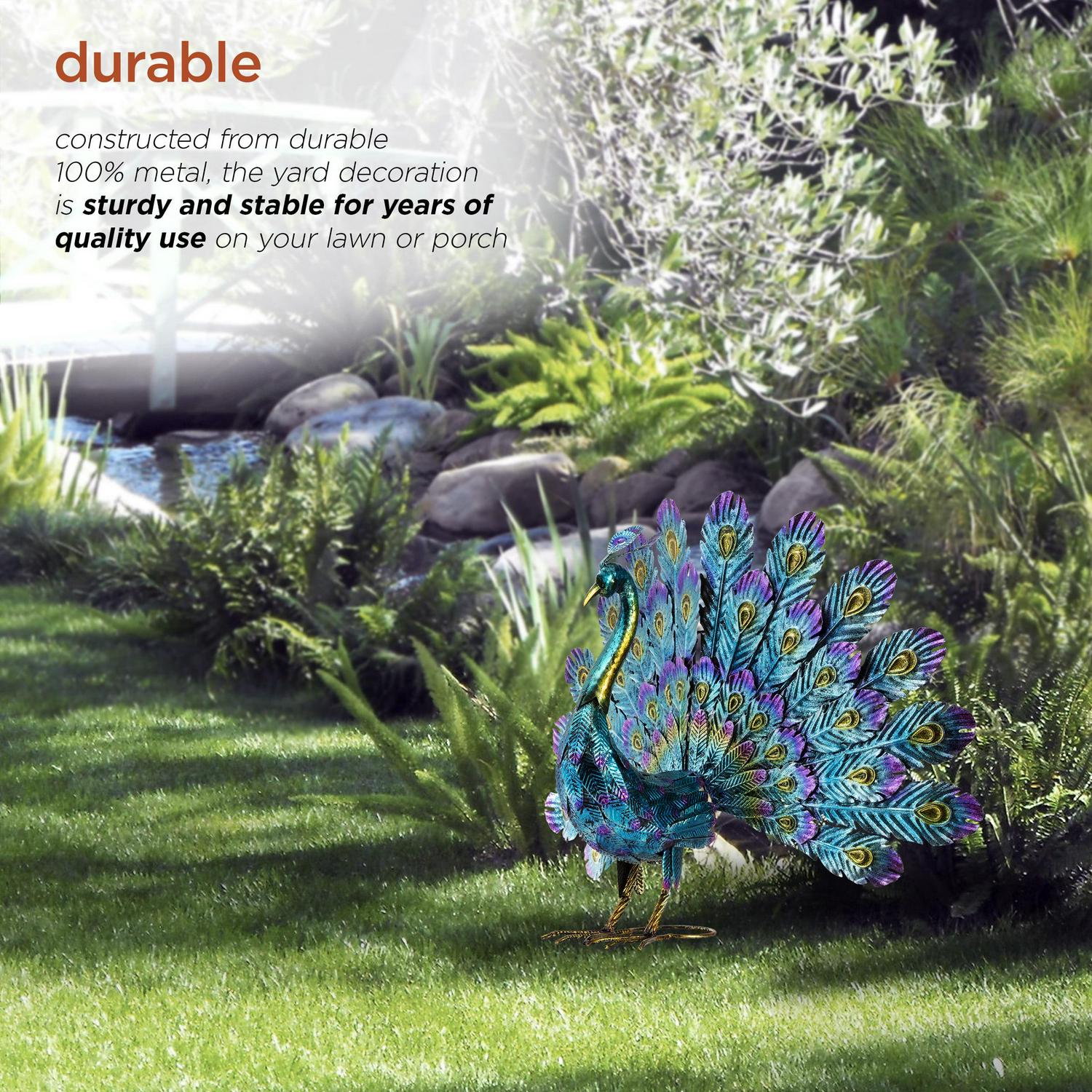 Alpine Corporation 23"H Peacock Garden Statue - Image 7