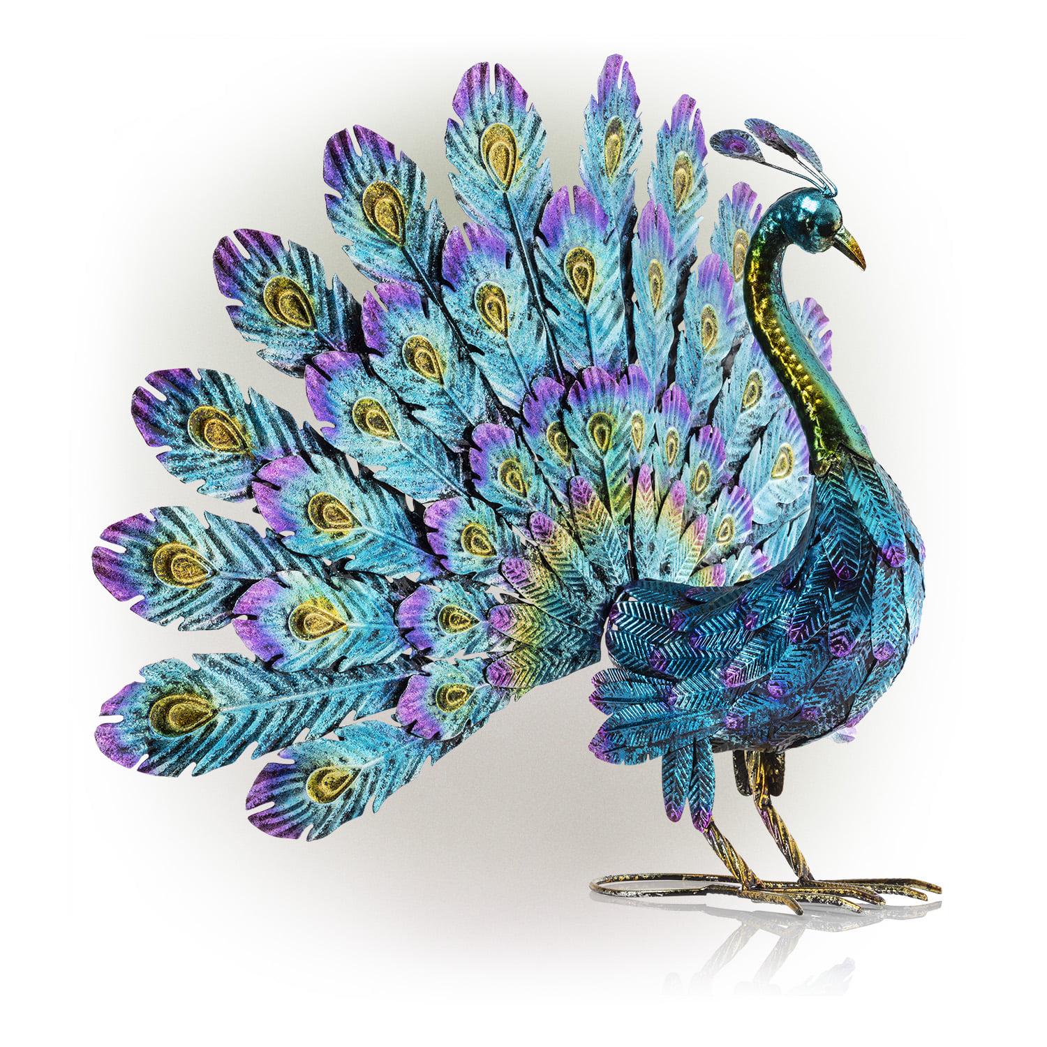 Alpine Corporation 23"H Peacock Garden Statue - Image 2