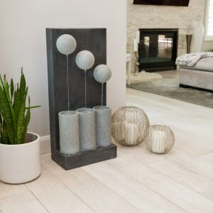 Alpine Corporation 3-Tier Modern Calming Infinity Floor Fountain, 36 Inch Tall