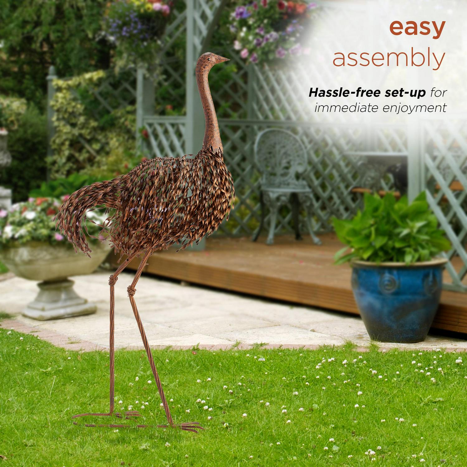 Alpine Corporation 45" Peaking Ostrich Garden Statue - Image 6