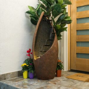 Alpine Corporation 43" Indoor and Outdoor Fiberglass Tiered Fountain