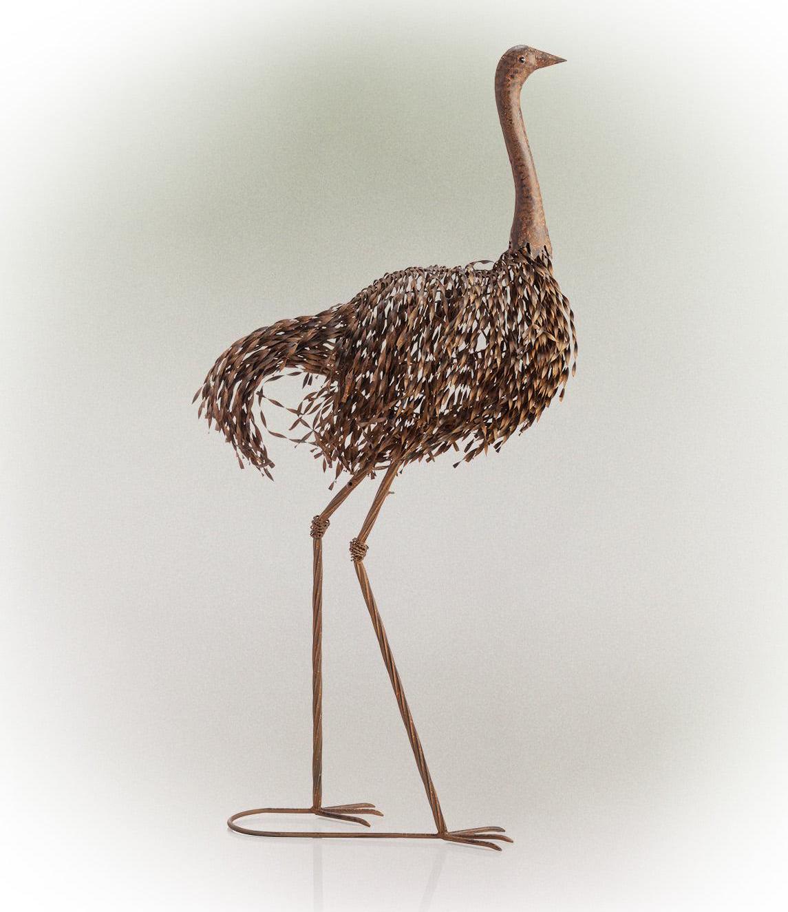 Alpine Corporation 45" Peaking Ostrich Garden Statue - Image 9