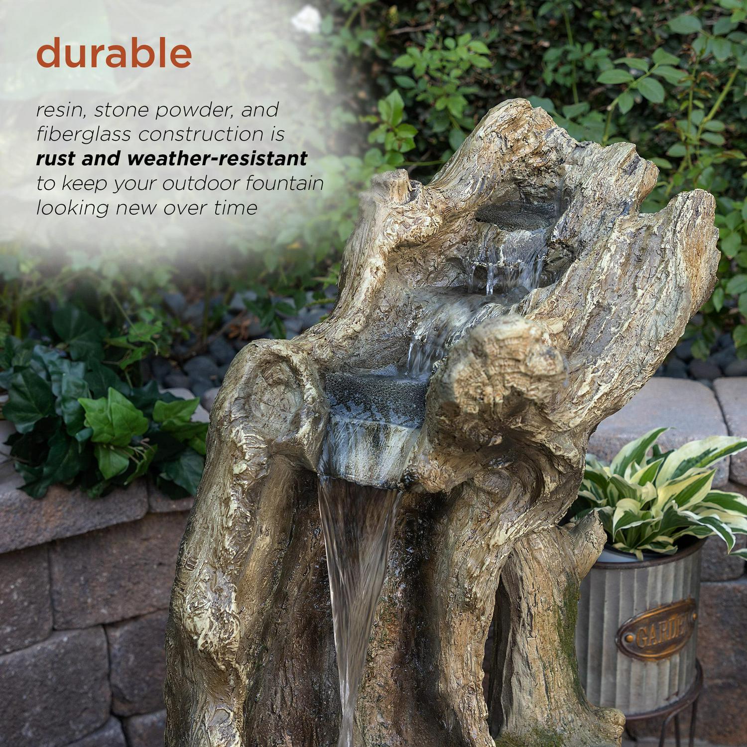 Alpine Corporation 41" Rainforest Waterfall Fountain, LED Lights - Image 7