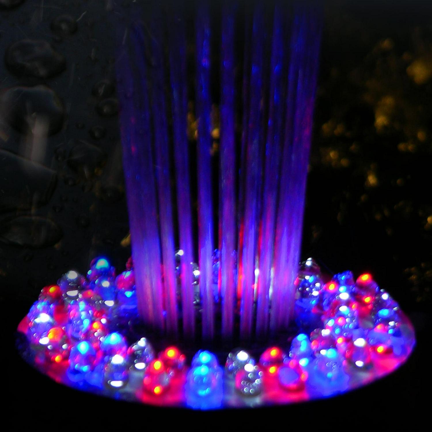 Alpine Corporation FTC102 Floating Spray Fountain with 48 LED Color Changing Lights, 398 GPH Pump, Black - Image 8