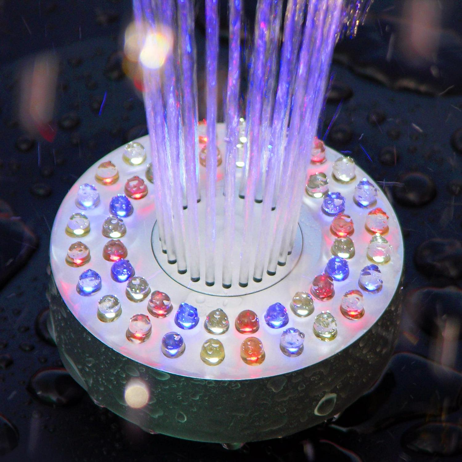 Alpine Corporation FTC102 Floating Spray Fountain with 48 LED Color Changing Lights, 398 GPH Pump, Black - Image 7