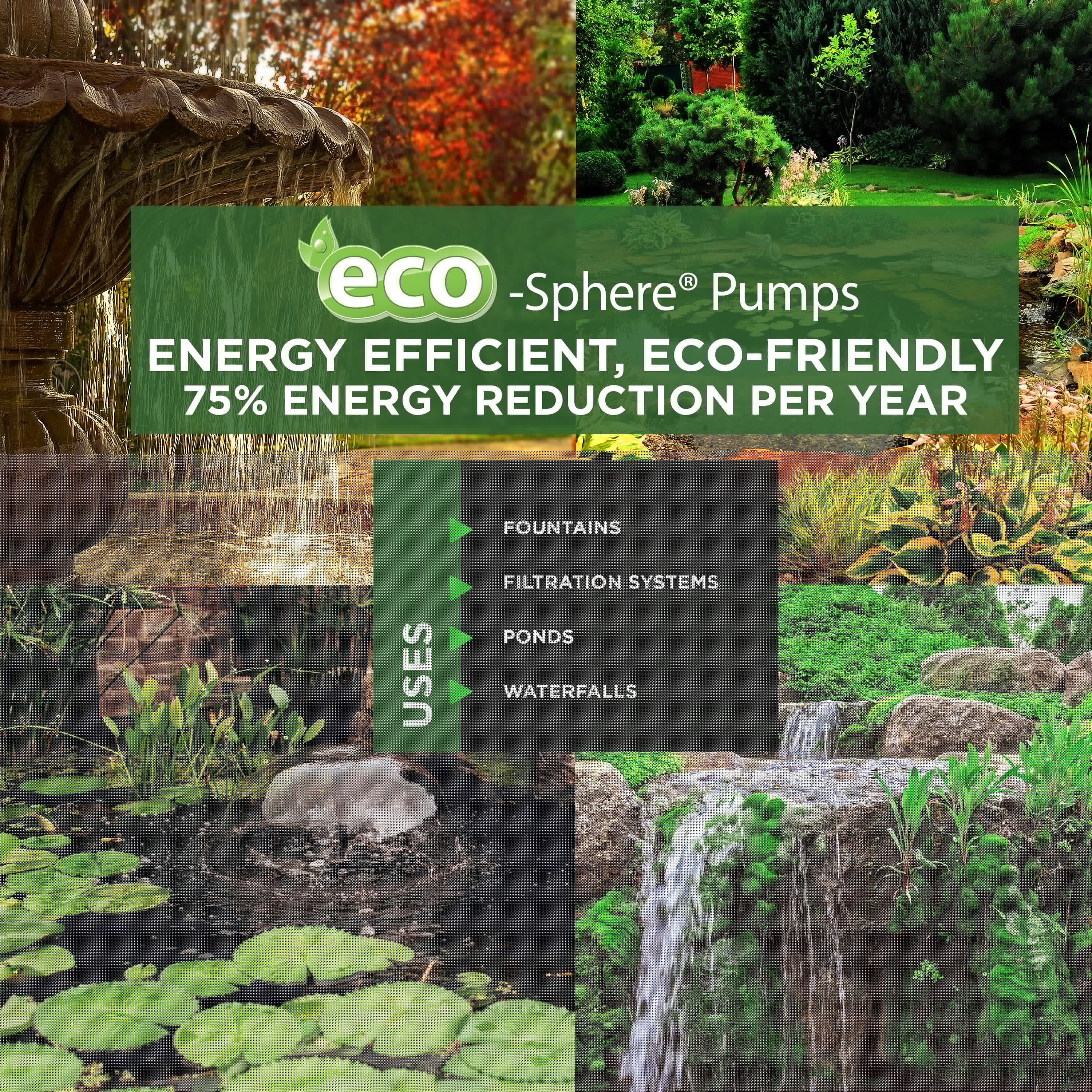 Alpine Corporation Eco-Sphere Energy-Saving Pump 1400GPH with 33 Ft. Cord - Image 7