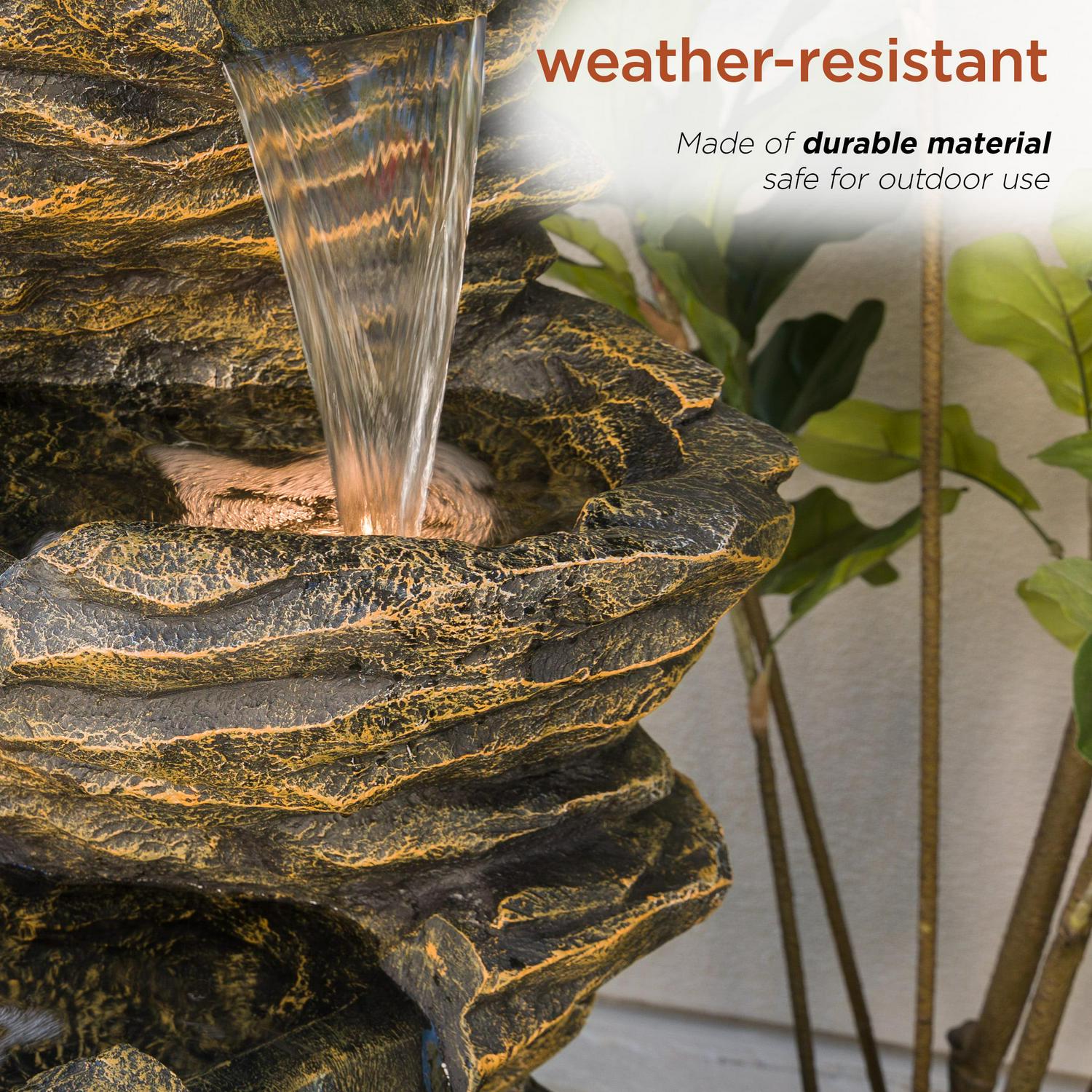 Alpine Corporation Five-Level Rock Waterfall Indoor/Outdoor Fountain - Image 6