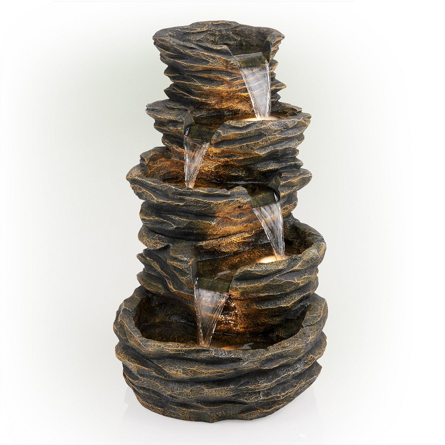 Alpine Corporation Five-Level Rock Waterfall Indoor/Outdoor Fountain - Image 10