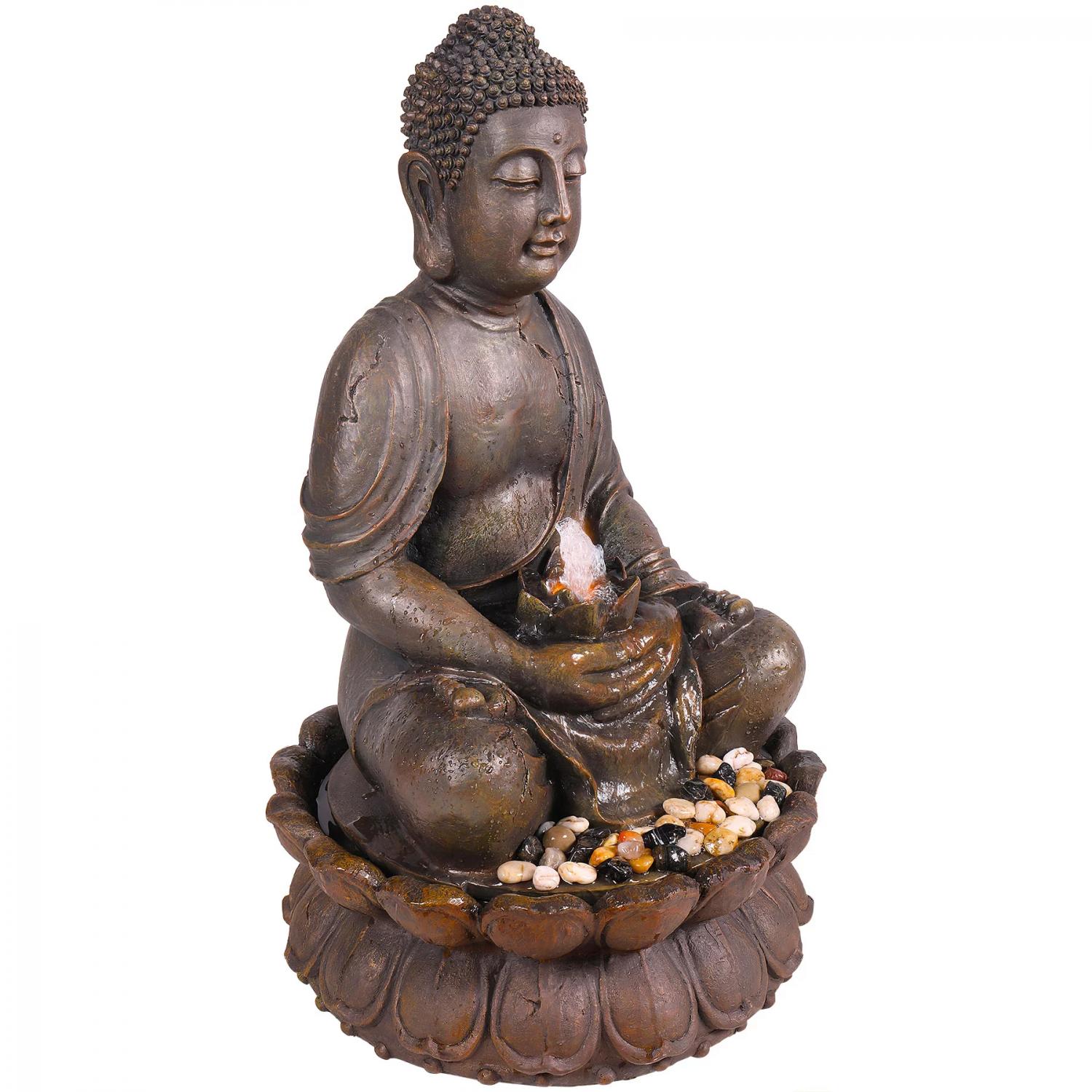 Alpine Corporation Outdoor Meditating Buddha Fountain - Image 9
