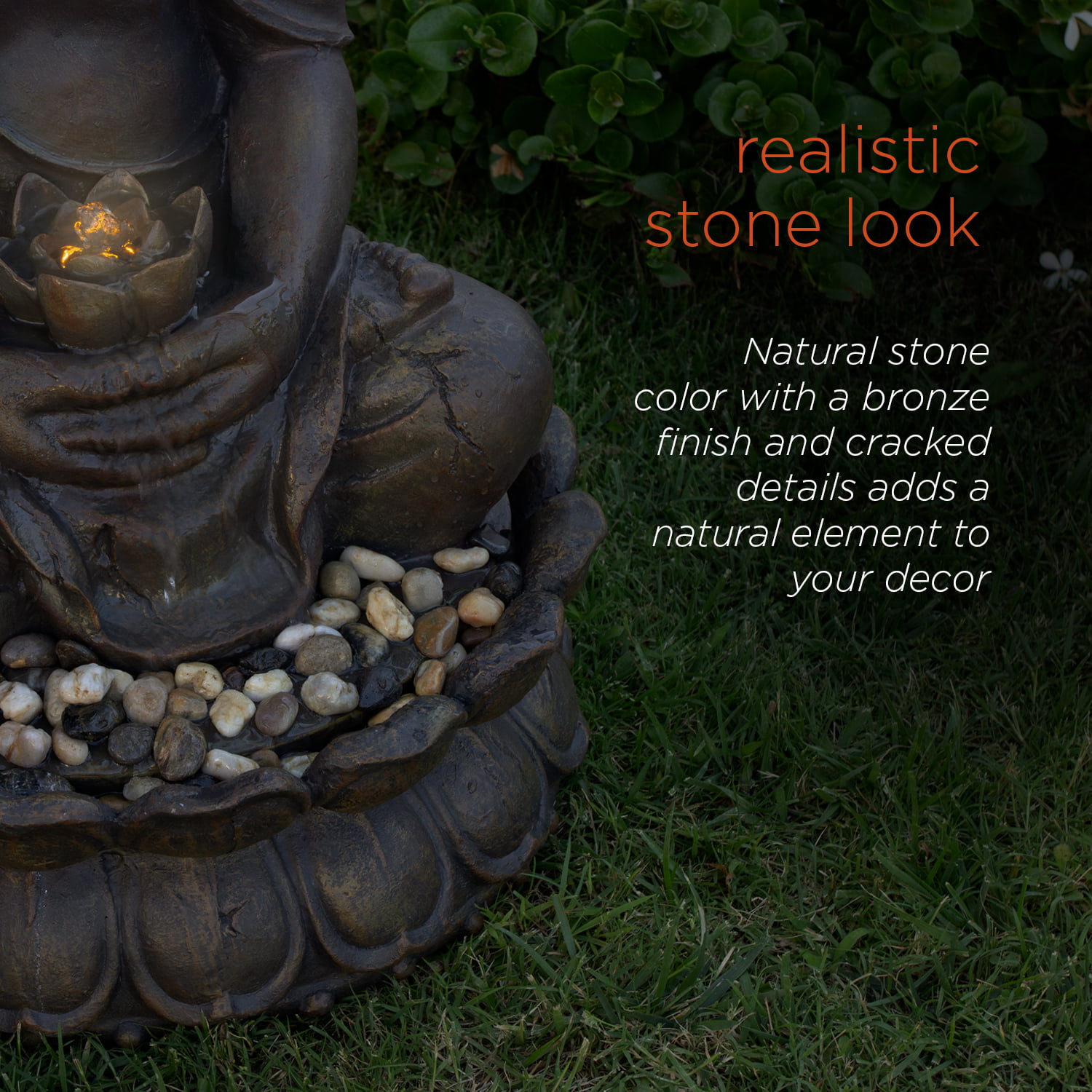 Alpine Corporation Outdoor Meditating Buddha Fountain - Image 7