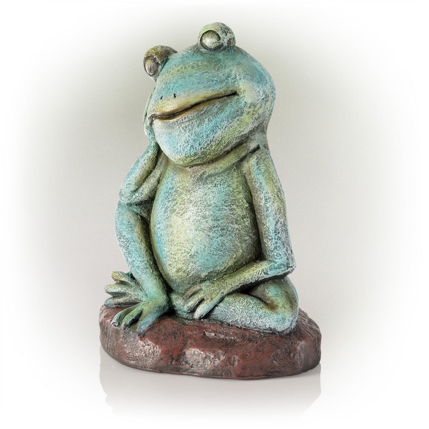 Alpine Corporation Pensative Sleeping Frog Statue, 15 Inch Tall - Image 10