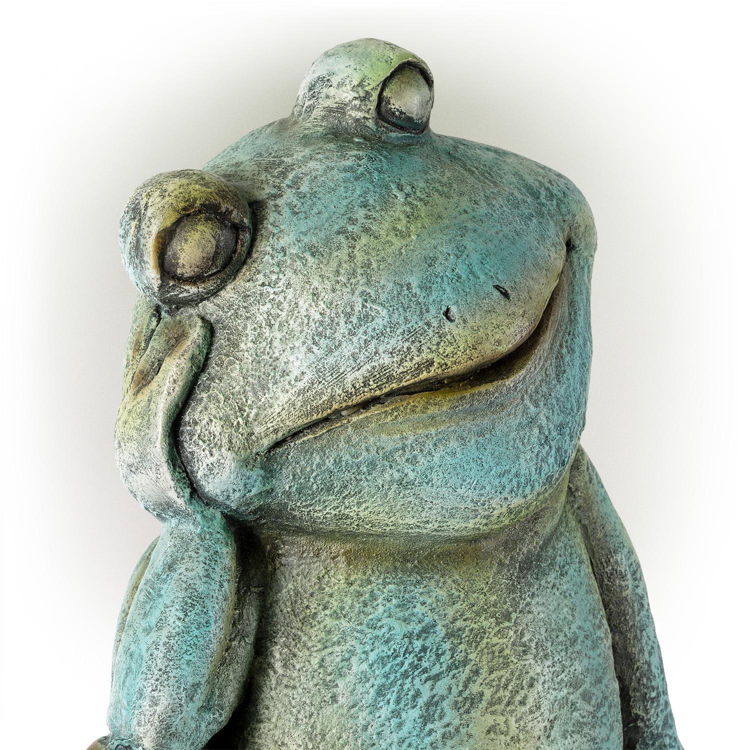 Alpine Corporation Pensative Sleeping Frog Statue, 15 Inch Tall - Image 9