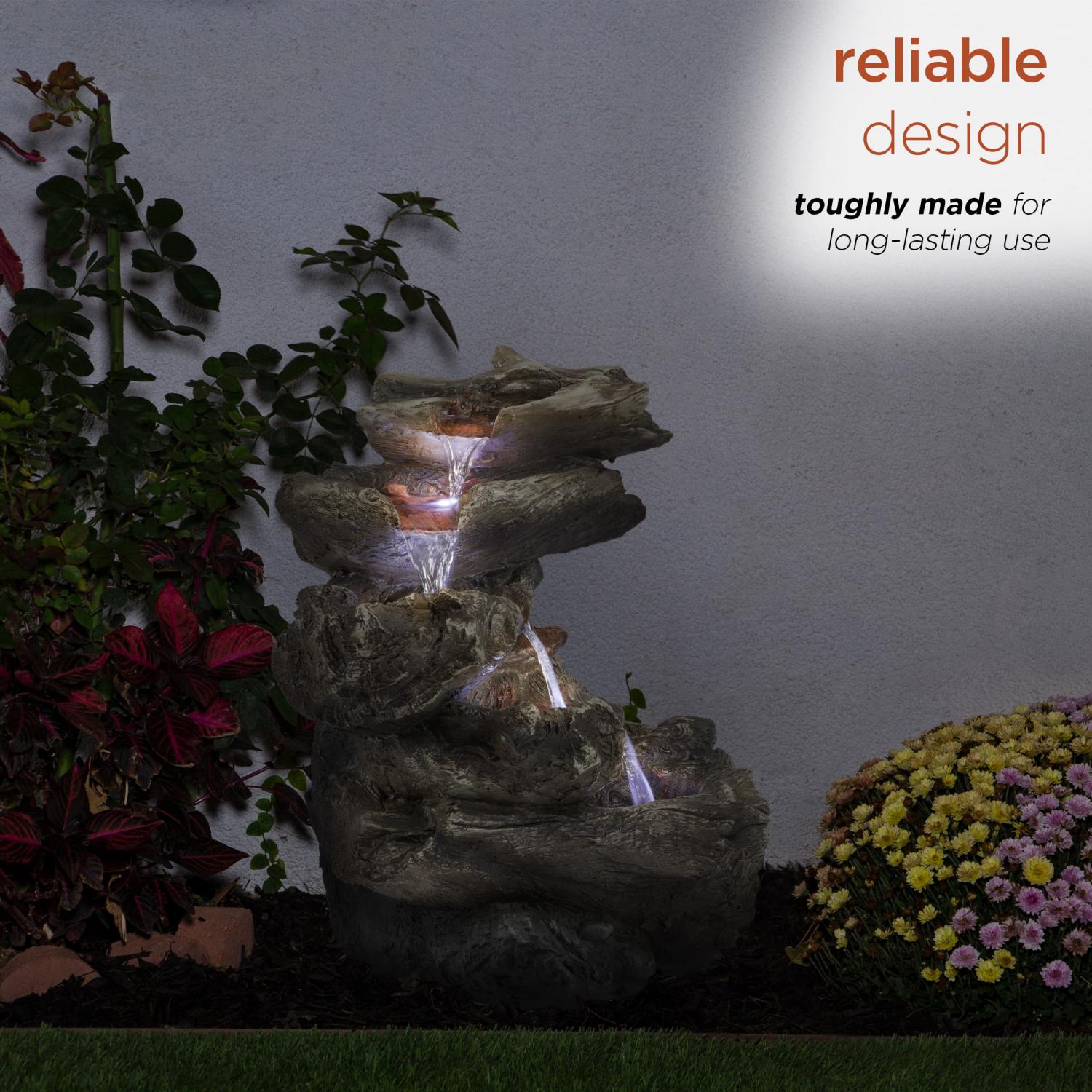 Alpine Corporation Rainforest 5-Tier Fountain with LED Light - Image 5