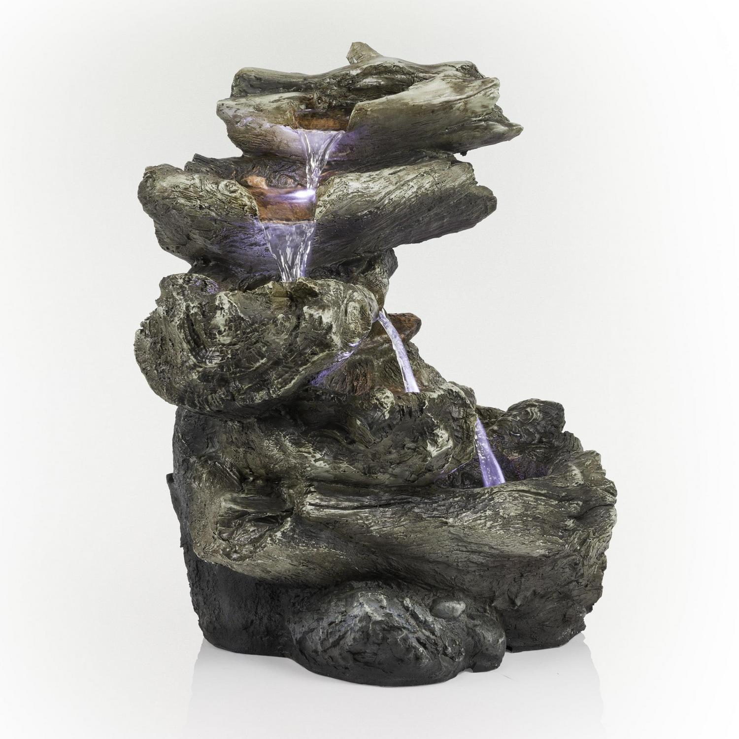 Alpine Corporation Rainforest 5-Tier Fountain with LED Light - Image 9
